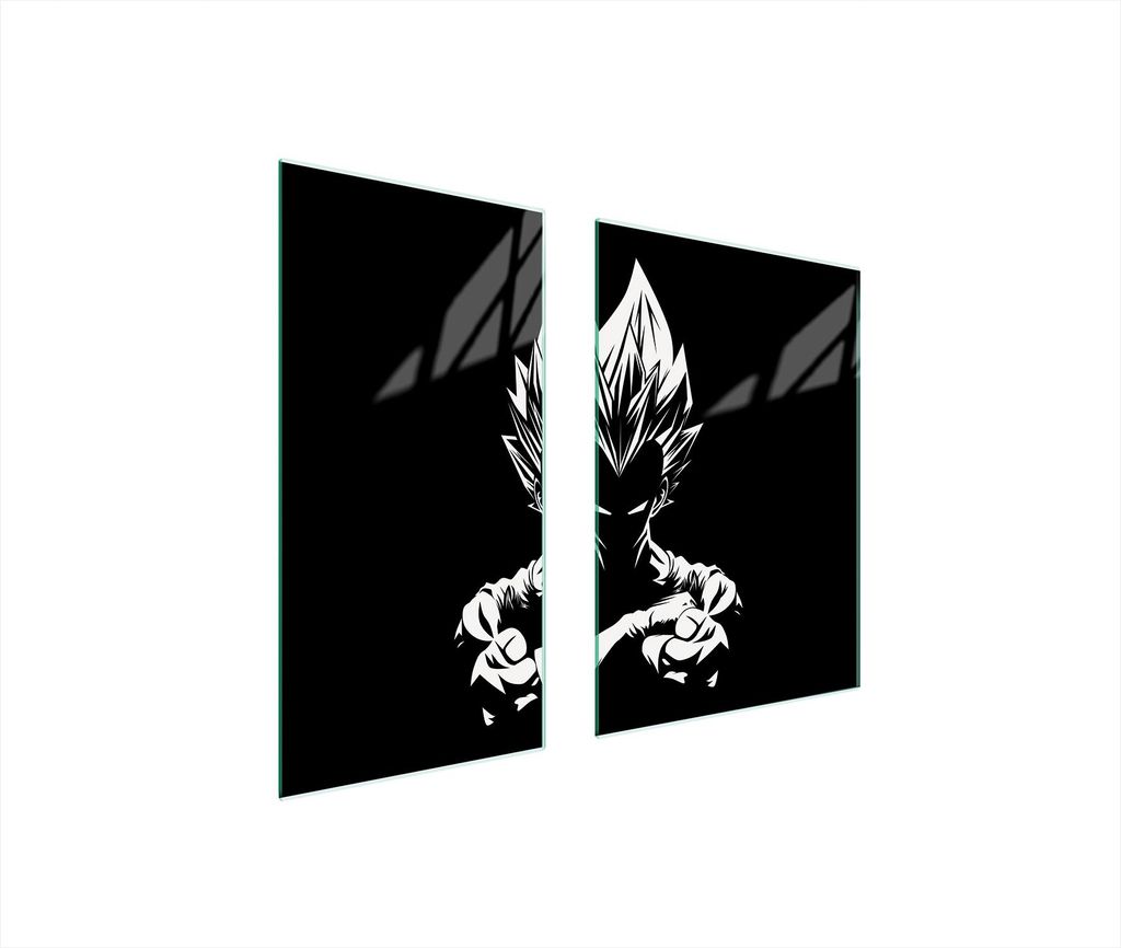 Herdabdeckplatten 2 teilig 75x52 Glaskeramikkochfeld Abdeckung Glas Schneidebrett Anime Schwarz