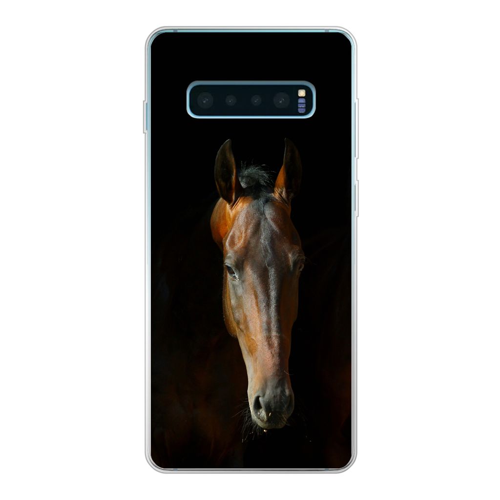 MuchoWow Handyhülle Schutzhülle Hülle für Samsung Galaxy S10 Lite Pferde - Tiere - Braun Silikon Softcase Handy Hülle - Schutz