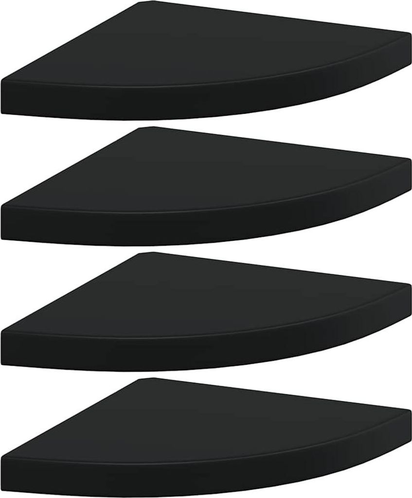 vidaXL Eck-Schweberegale 4 Stk. Schwarz 35x35x3,8 cm MDF Produktbild 