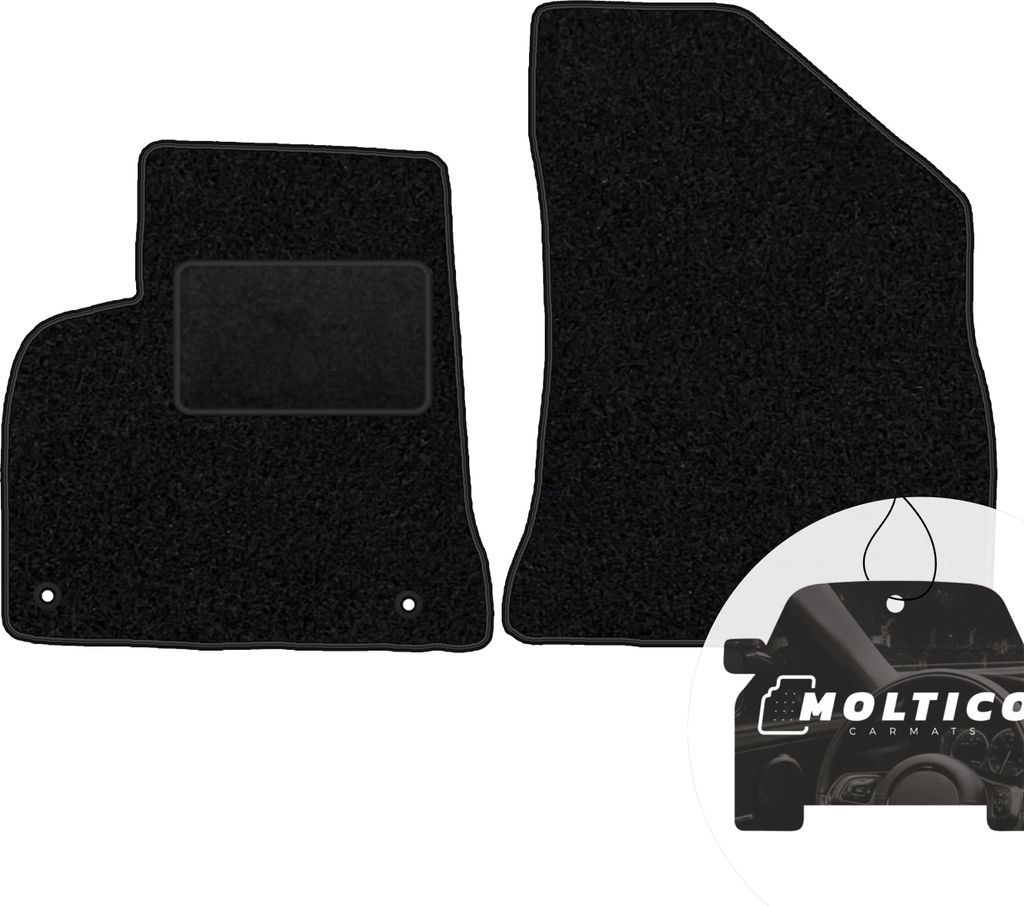 moto-MOLTICO Vorne Fußmatten Auto Velours Autoteppiche Schwarz Automatten Set 2-teilig passend für Peugeot 3008 2009-2016