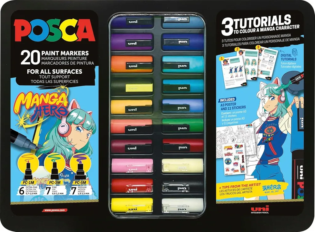 Posca Manga Hero pour Encrage et Coloration de Planches de BD Japonaises