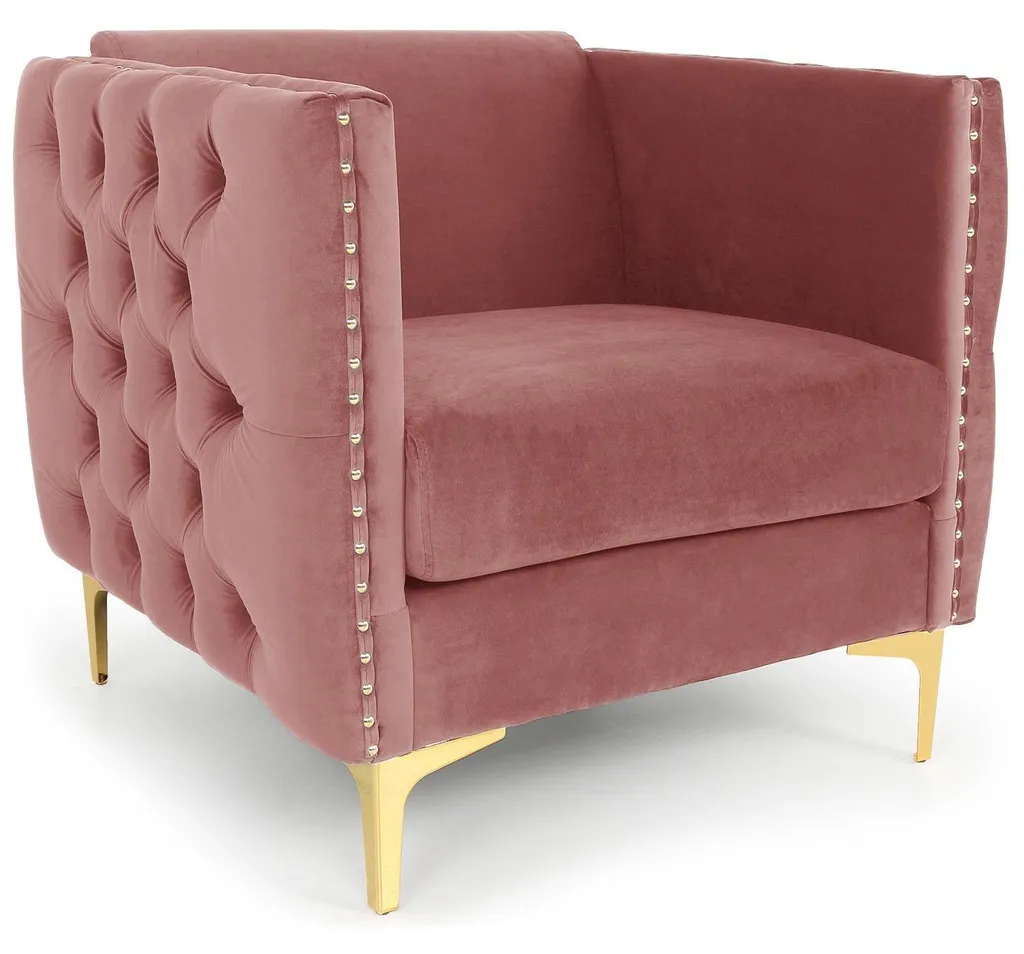 Fauteuil Joshua Menzzo : Petit Fauteuil Rose en Velours Gain de Place