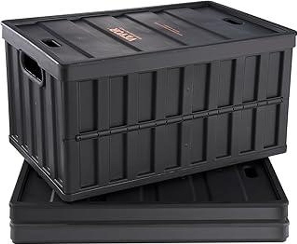 VEVOR 3er-Set 65L Profi Klappbox aus PP Transportbox mit Deckel Faltbarer Aufbewahrungsbox mit Handgriff Stapelbare Kisten Storage Box Faltboxen St...