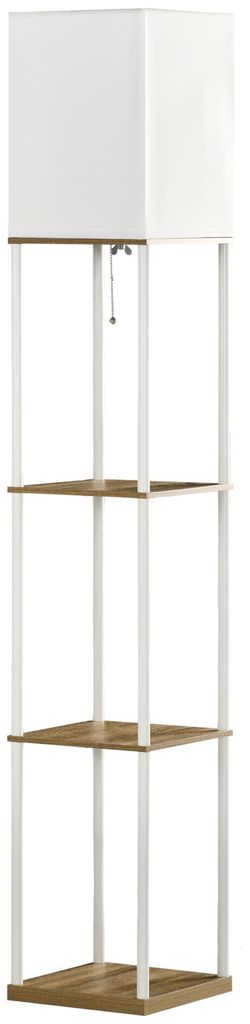 HOMCOM Vloerlamp, staande lamp met 3 vakken, E27 fitting, Productafbeelding 