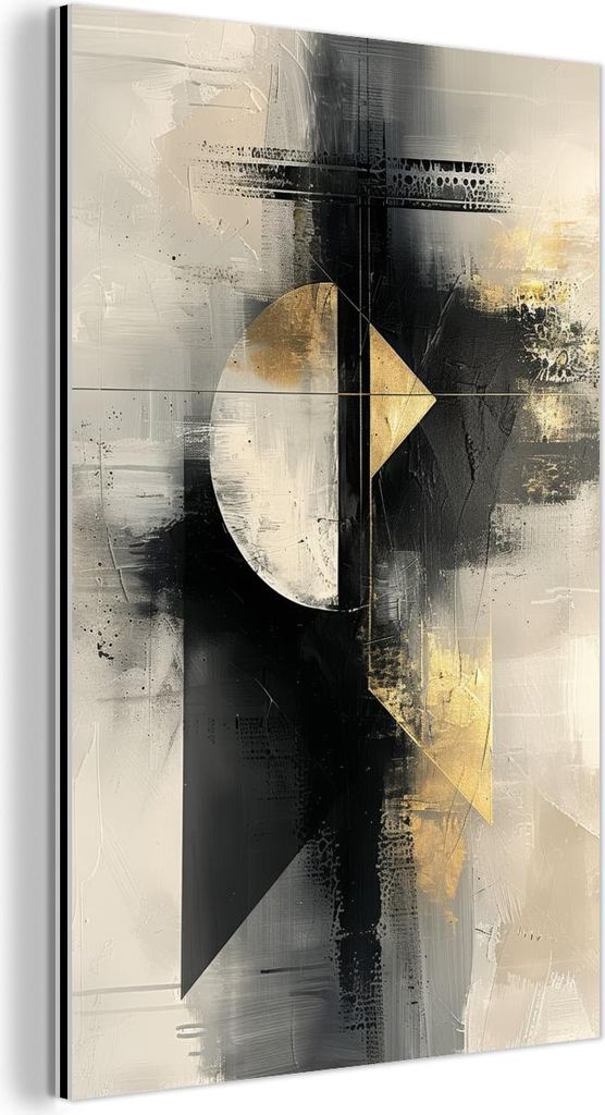 MuchoWow Wanddekoration Metall Metallbild Wandkunst 100x150 cm Abstrakt - Schwarz - Farbe - Modern MuchoWow Aluminium Gemälde - Bild