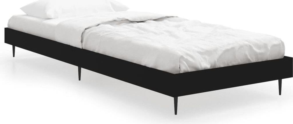 vidaXL Bettgestell Schwarz 75x190 cm Holzwerkstoff