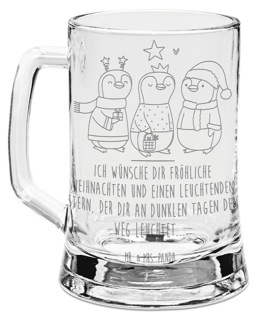 Mr. & Mrs. Panda Glaskrug Winterzeit Heilige drei Könige - Transparent - Geschenk, Weihnachtszeit, Seidel, Weihnachtsmann, Weihnachten, Bierhumpen...