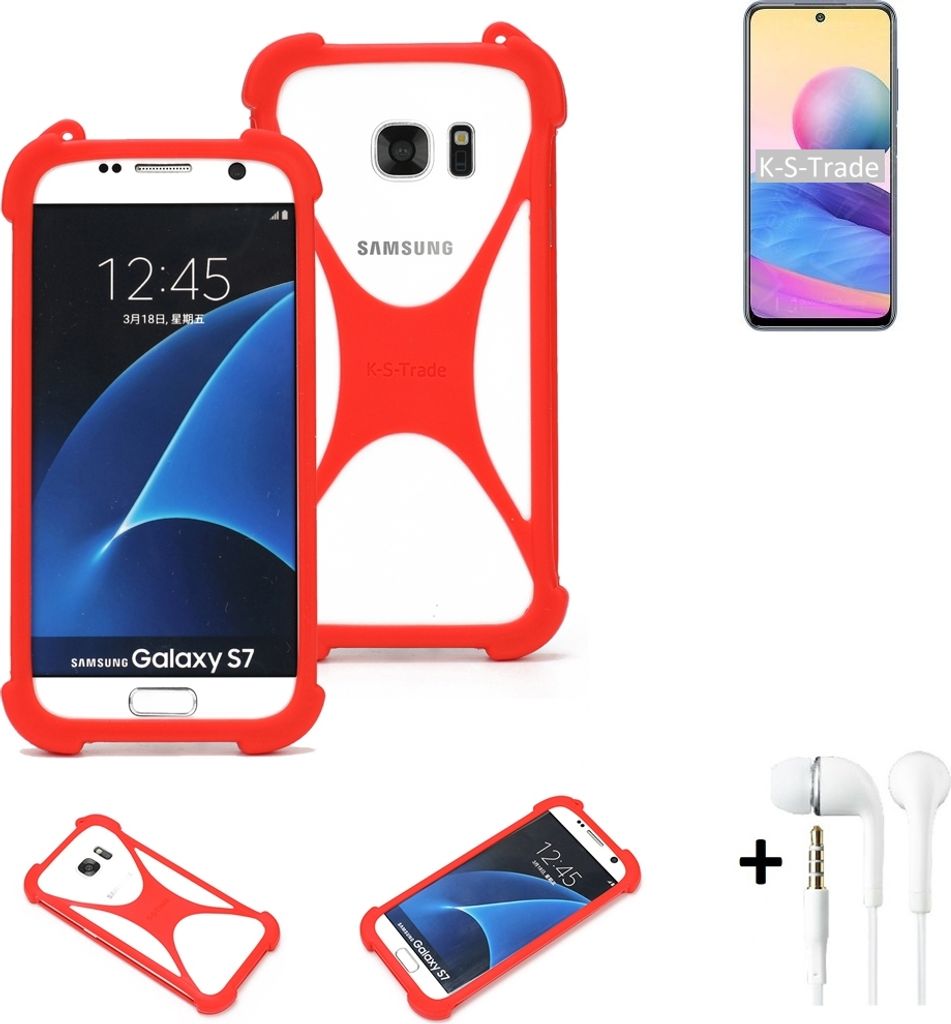 Handy-hülle + Kopfhörer kompatibel mit Xiaomi Redmi Note 10 5G China Schutz-hülle Bumper Silikon Schutz Hülle Cover Case Silikoncase Silikonbumper