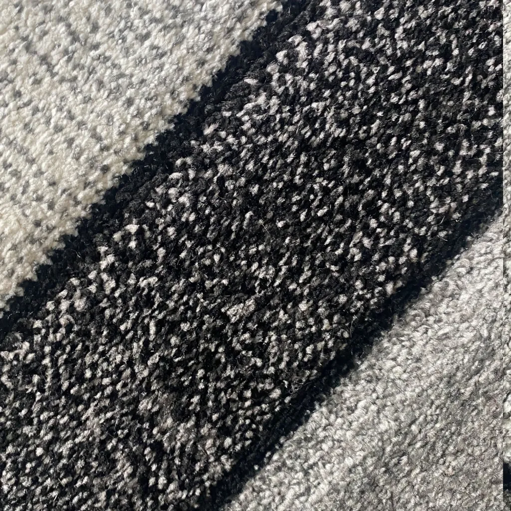 Tapis Design Abstrait Moderne Rectangles Gris - Format 200 x 290 cm - 2