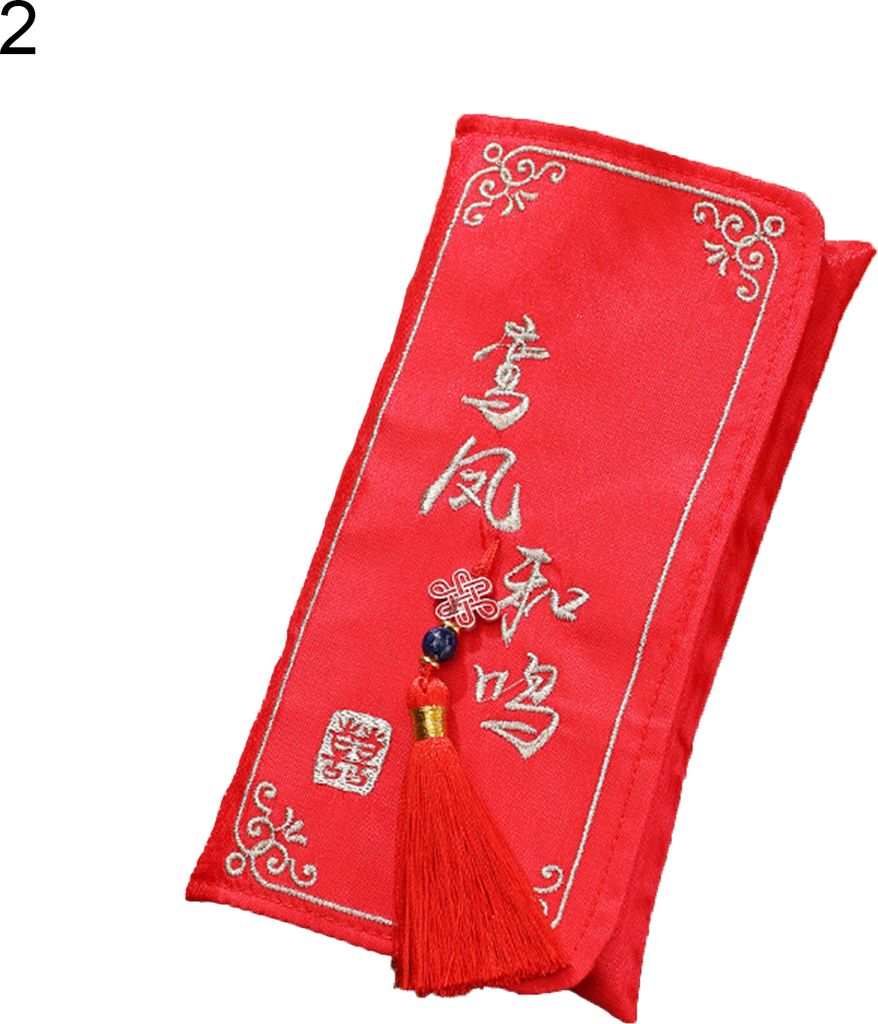 Klassische traditionelle Glücksbag Faux Seiden Hochzeit Engagement Neujahr Red Envelope für Schmuck-2