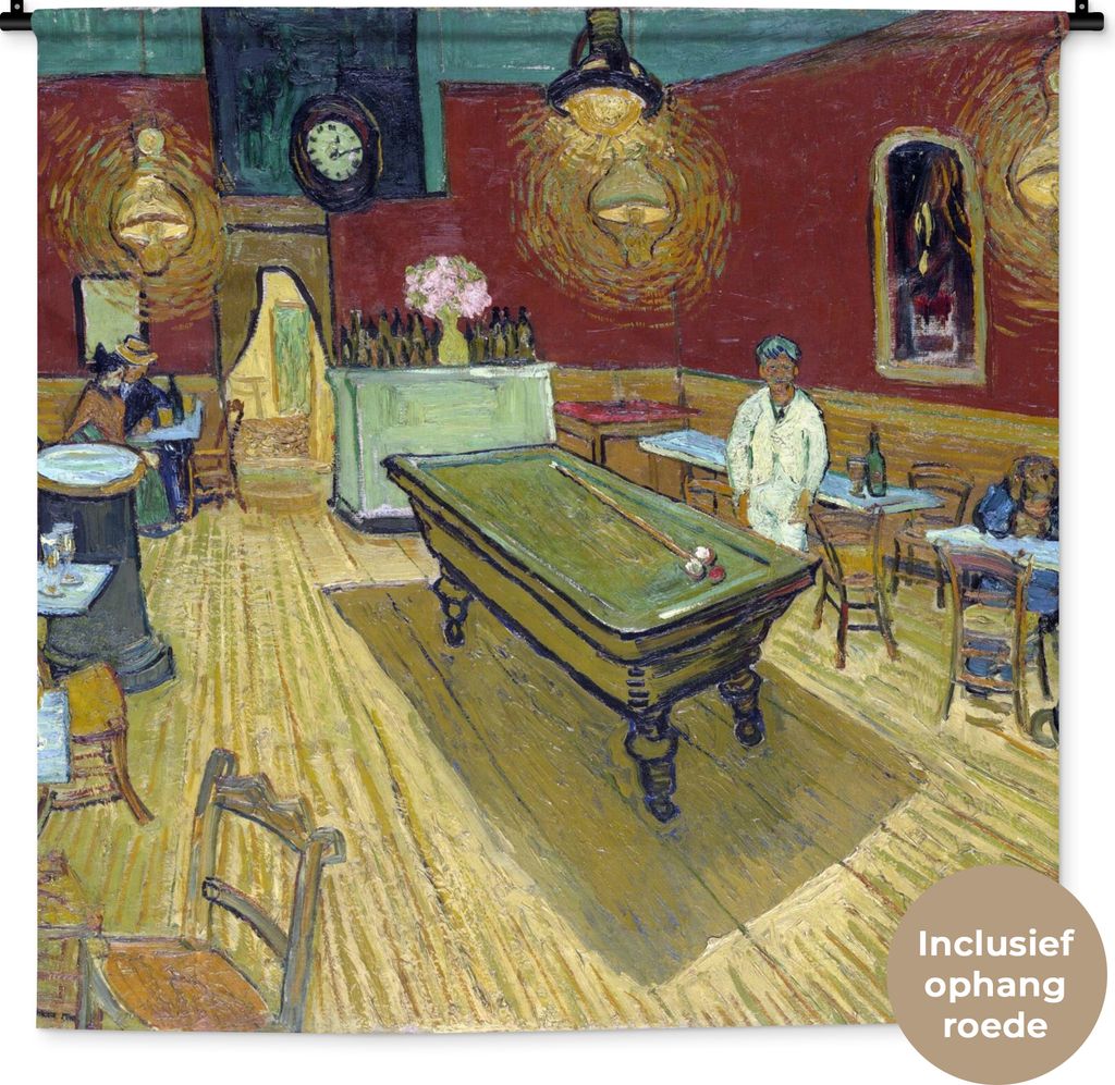 MuchoWow Wandteppich Wandbehang Das Nachtcafé - Vincent van Gogh 120x120 cm Tapisserie Dekoration Wandtuch - Modern - Baumwollgewebe