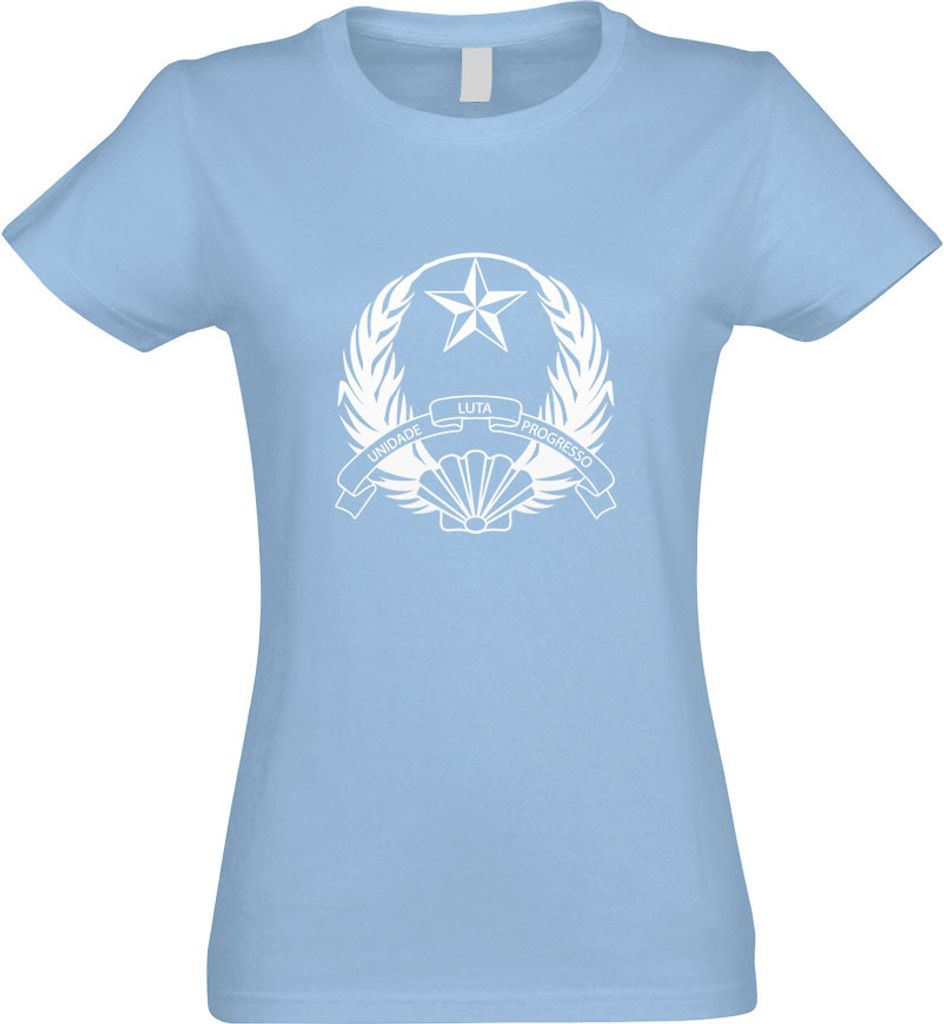 Kiwistar - T-Shirt tailliert - Damen - himmelblau - Guinea-Bissau Wappen - mit Motiv Bedruckt - Funshirt Design - Sport - Freizeit - Damen - M