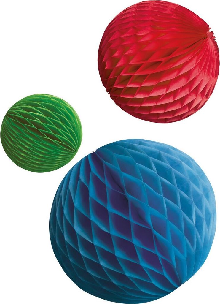Wabenball-Dekorationen Bright Rainbow Papier, 3 Stück, 14 Produktbild 