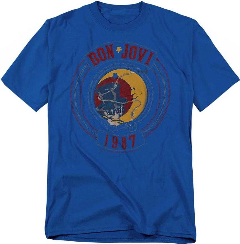 Bon Jovi - "1987" T-Shirt für Herren/Damen Uni TV30094 (L) (Königsblau)
