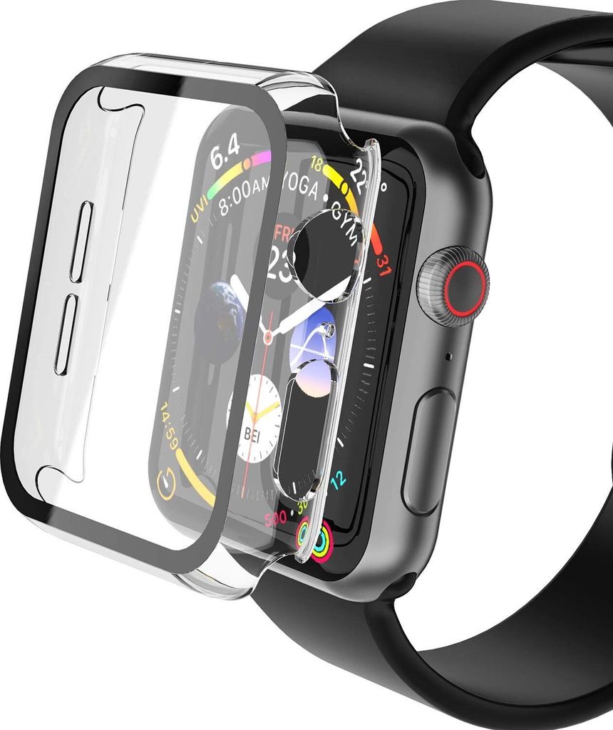 2x Hülle für Apple Watch 4/5/6/SE 44mm Schutzhülle Case, 2x Transparent