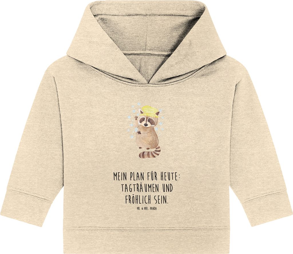 Mr. & Mrs. Panda Organic Baby Hoodie Waschbär 12. - 18. Monat - Natural Raw - Geschenk, Kapuzenshirt, Fröhlich, Seifenblasen, Lustige Sprüche, K...