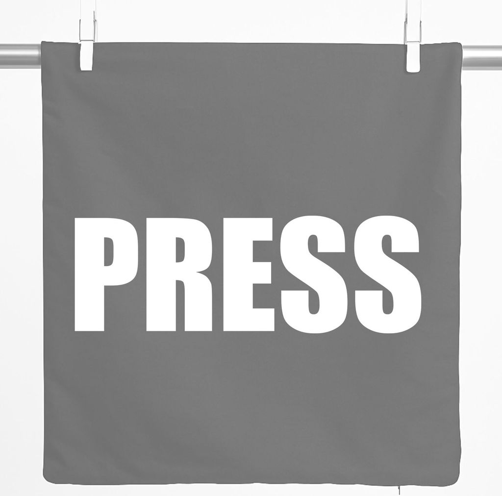 Huuraa Kissenbezug Press Schriftzug 40x40cm Steel Grey Baumwolle Dekokissenbezug Geschenkidee