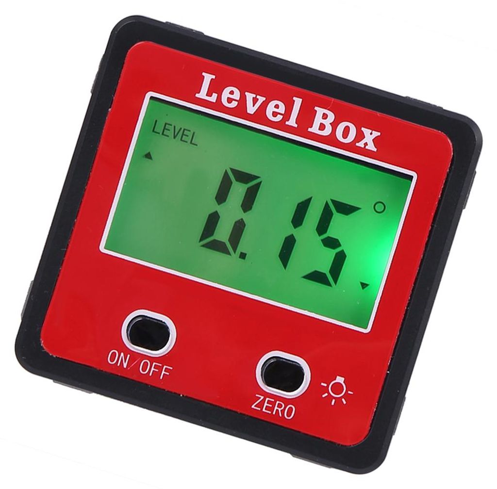Horizontalwinkelmesser Digitaler Winkelmesser Neigungsmesser Elektronische Wasserwaage Box Magnetische Basis Messwerkzeuge Rot