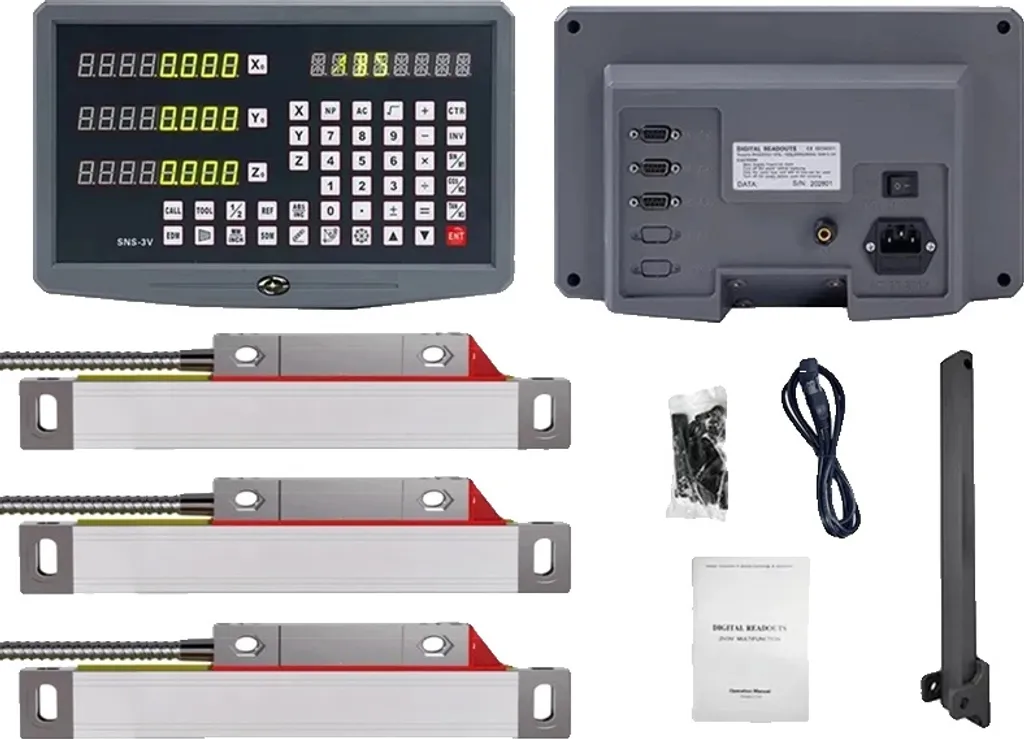Compteur Numérique 3 Axes pour Fraiseuse et Tour avec Règles NTS-S