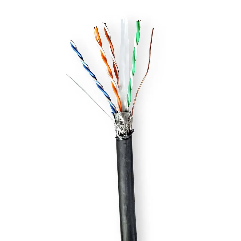 Câble réseau extérieur CAT6 S/FTP 305m cuivre massif noir haute qualité