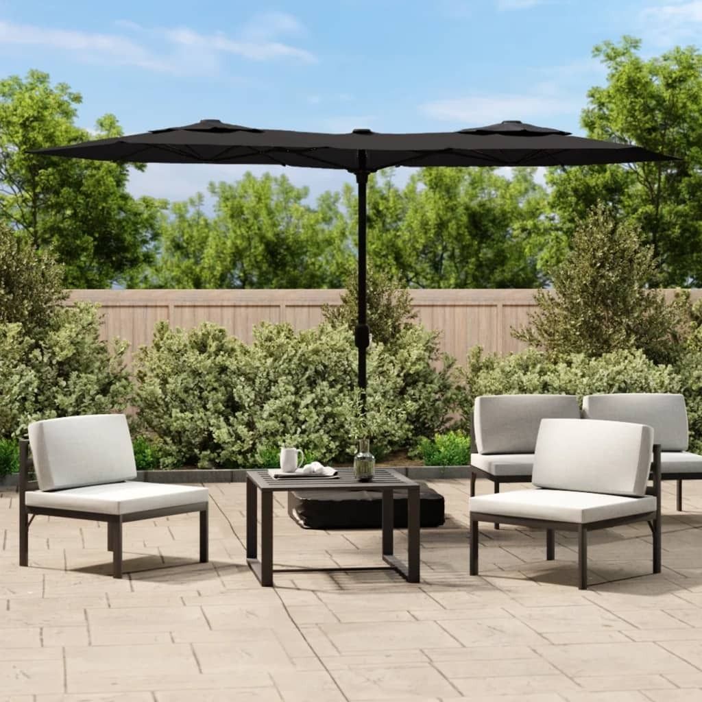 Doppelsonnenschirm Schwarz 316x240 cm , Markisen Design Produktbild 