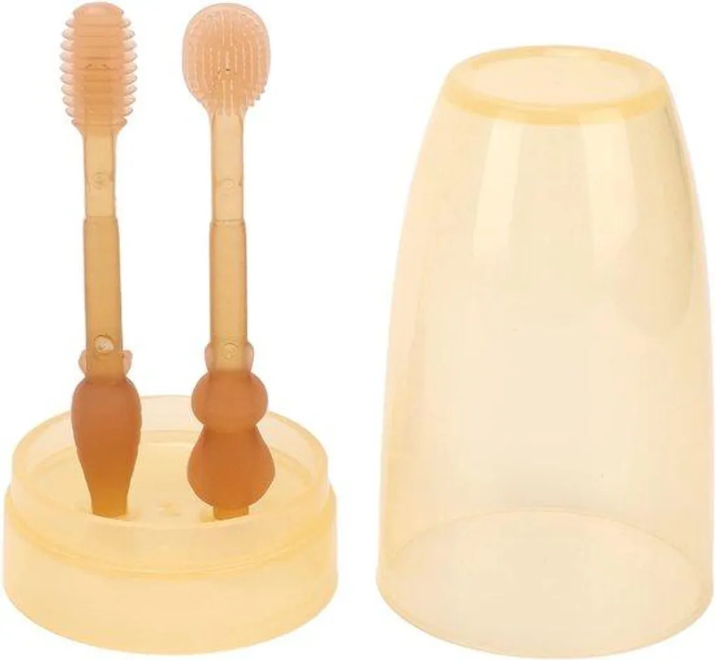 Kit de nettoyage dentaire en silicone pour bébé avec un embout fermé