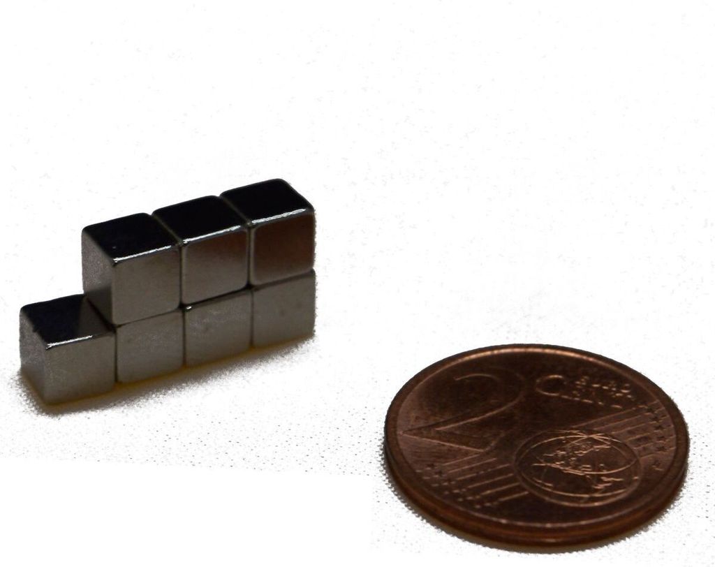 Neodym Magnet 5 x 5 x 5 mm Quader Case - 25 Stück