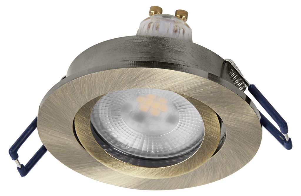 OSRAM Spot Set LED Einbaustrahler DIM 6W Patiniertes Messing 85mm, 500lm 2700K Warmweiß, CRI≥80, Dimmbar Aluminium, 3er-Set