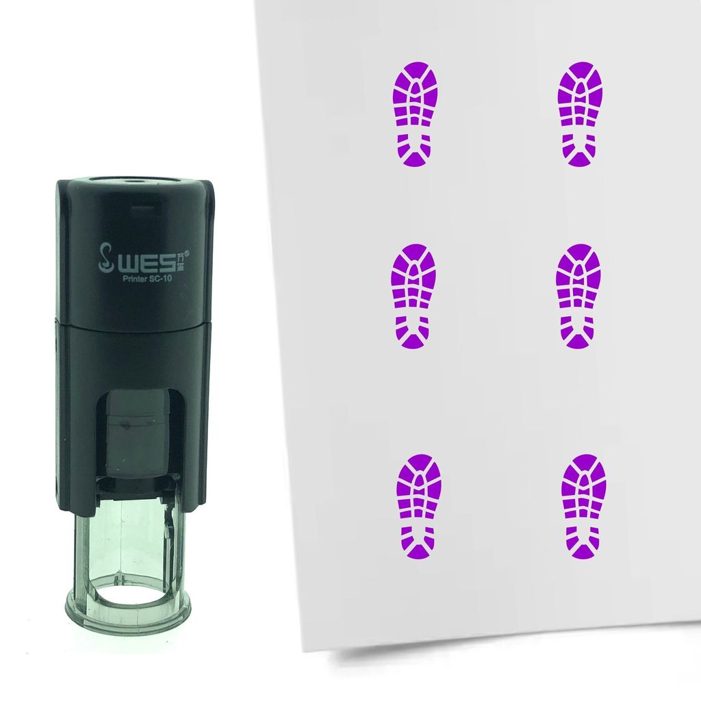 CombiCraft Selbstfärbender Stempel 'Schuhabdruck' in der Farbe Lila, Ø10mm