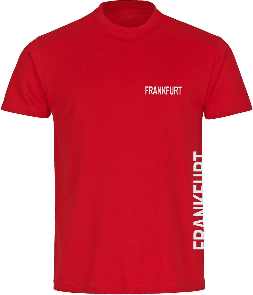 multifanshop Kinder T-Shirt - Frankfurt - Brust & Seite, rot, Größe 128