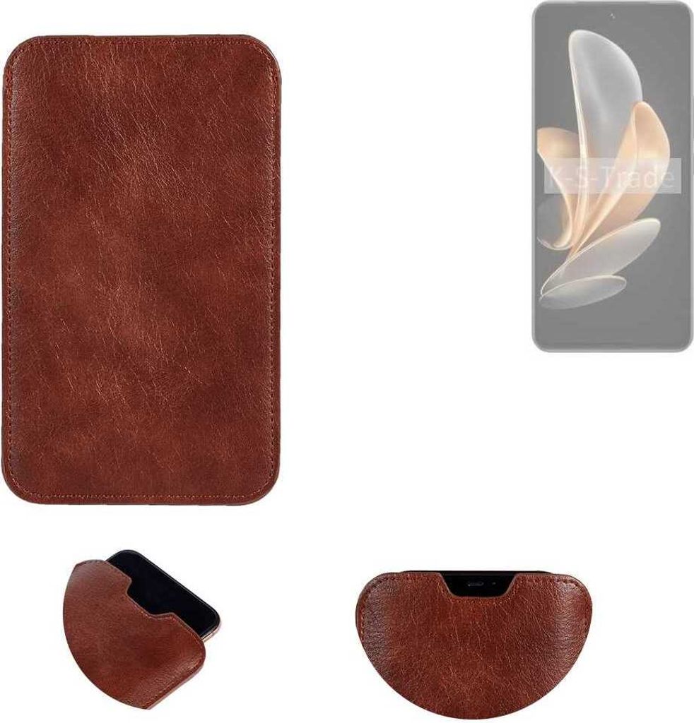 K-S-Trade Schutzhülle Handyhülle kompatibel mit Vivo V30 Lite 4G Handytasche Kunstleder Sleeve in braun