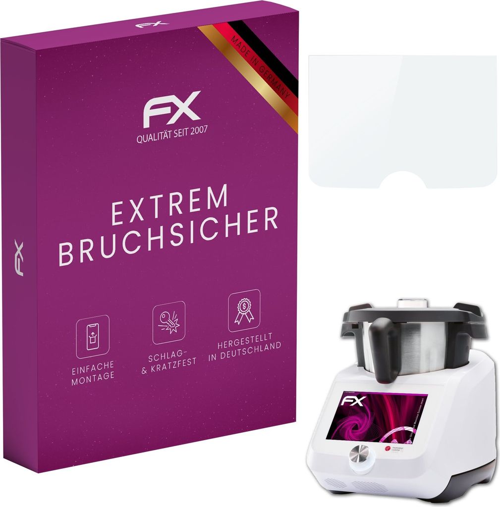 atFoliX FX-Hybrid-Glass Displayfolie kompatibel mit Silvercrest Monsieur Cuisine smart Glasfolie