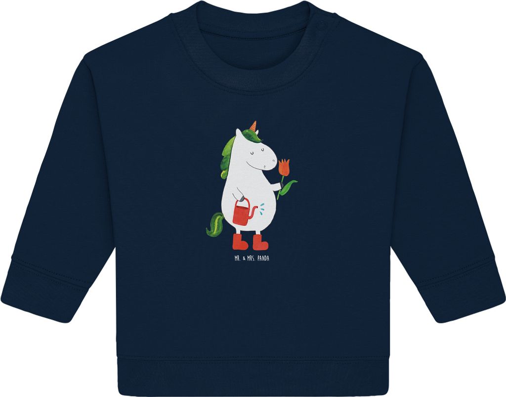 Mr. & Mrs. Panda Organic Baby Pullover Einhorn Gärtner 24. - 36. Monat - French Navy - Geschenk, Unicorn, Garten, Stiefel, Bullover, Einhörner, G...
