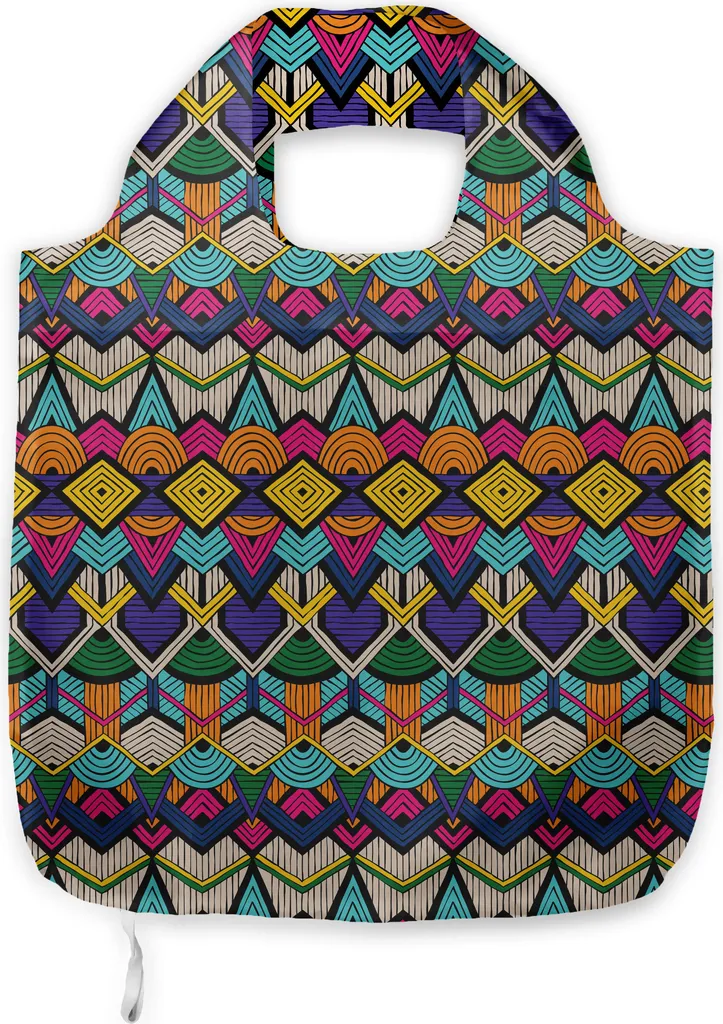 Shopping Bag ABAKUHAUS Lavabile | Borsa Tessuto Fantasia Geometrica
