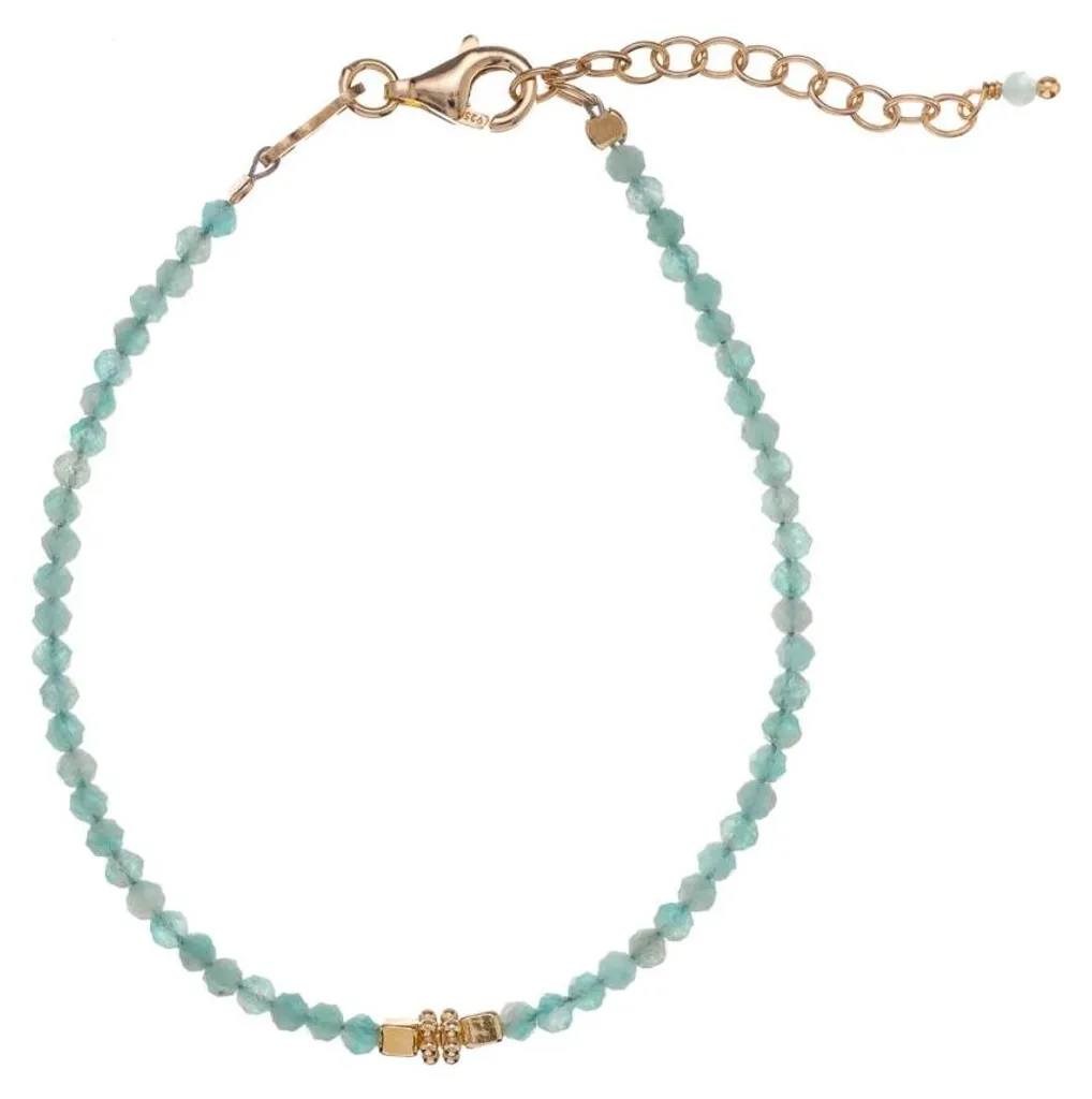 Bracelet en perles d'amazonite AL4117.01.011 - Bijou artisanal bleu azur