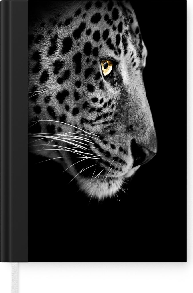 MuchoWow Notizbuch Tagebuch Haushaltsbuch Notebook A5 Leopard - Fell - Tier - Notizblock - Notizheft - Notebook - Schreibblock - Papier