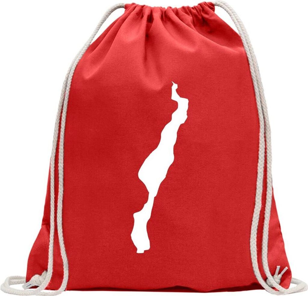 Kiwistar - Turnbeutel - rot - Königssee - Deutschland - See - Fun Rucksack Sport Beutel Gymsack Baumwolle mit Ziehgurt