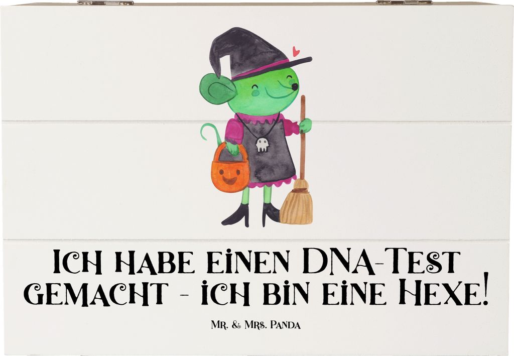 Mr. & Mrs. Panda Geschenkbox Halloween Hexe 22 x 15 cm - Weiß - Geschenk, Geschenke, Gruselparty, Box, unvergessliche Momente, einzigartige Design...