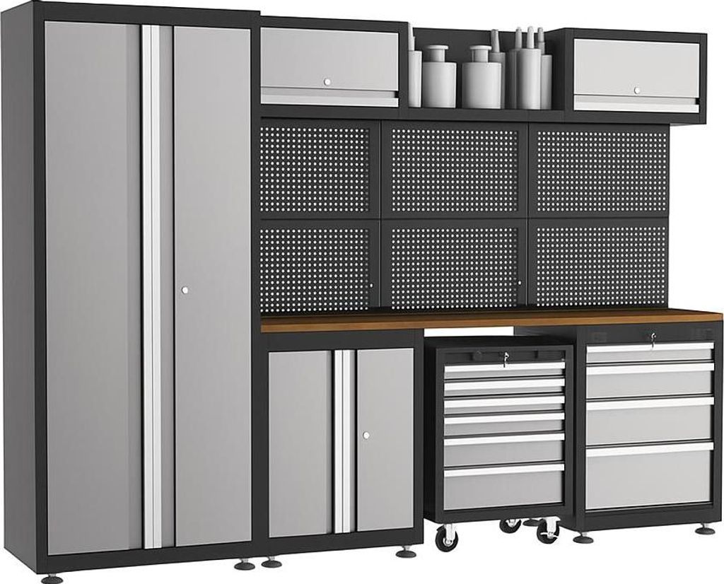 RETTER Werkstatteinrichtung Set 13 Teile Edition Schranksystem RTX-0600 mit Werkstattwagen