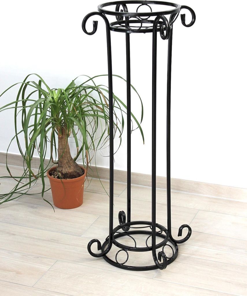 DanDiBo Colonna di fiori in metallo nero 97 cm Portafiori Immagine del prodotto 