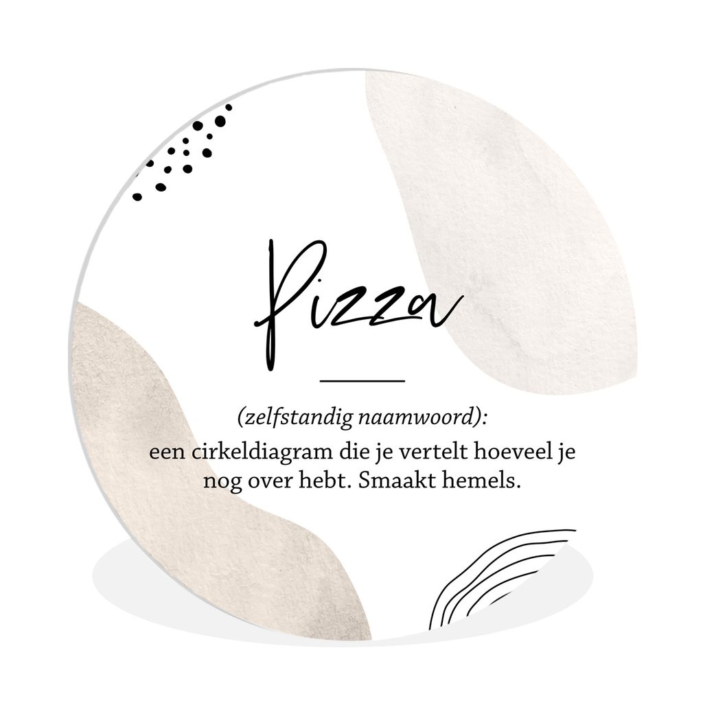 MuchoWow Rundes Wandbild - Runde Bilder Pizza - Wörterbuch - Sprichwörter - Zitate - Pizza definition Ø 90 cm Kreis Wanddekoration Kunststoff ...