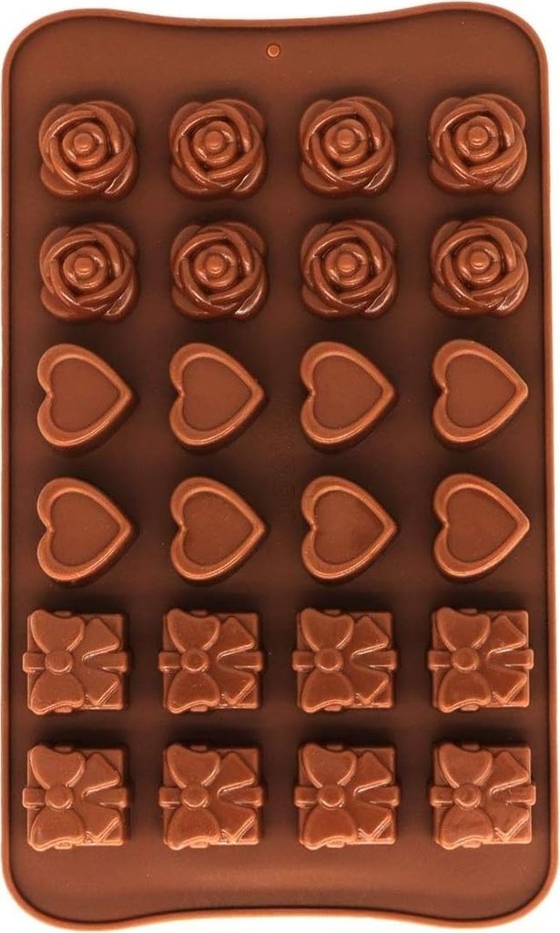 GKA Silikon Schokoladenform Pralinenform mit 24 Formen Herz Produktbild 1