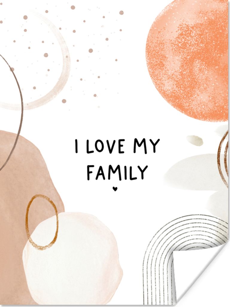 MuchoWow Poster Ich liebe meine Familie - Zitate - Sprichwörter 30x40 cm - Wandplakat - Poster Kinderzimmer