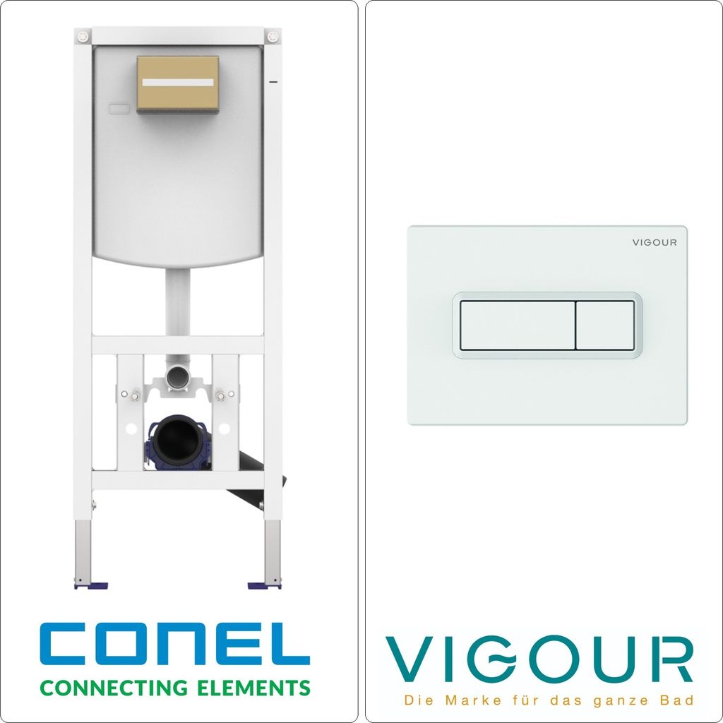 CONEL WC Vorwandelement mit VIGOUR TEES Betätigungsplatte, Produktbild 1