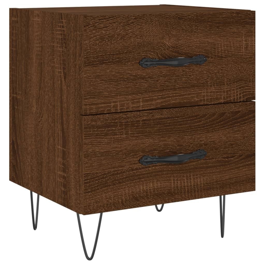 "im Sonderangebot"Nachttisch für Schlafzimmer - elegantes Design - Nachtkommode - Braune Eiche 40x35x47,5cm Holzwerkstoff - Nachttische & -schrän...