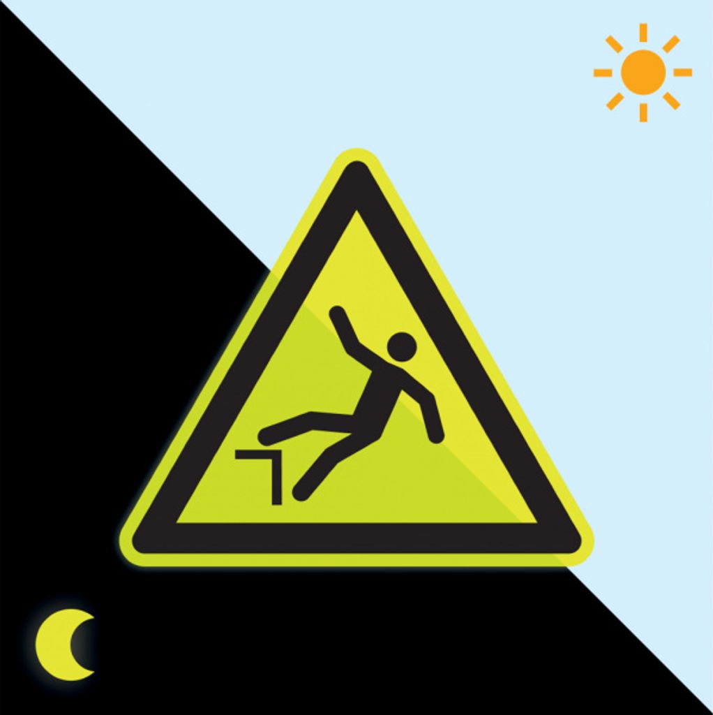 PERMALIGHT power langnachleuchtend Warnschild Warnung vor Absturzgefahr, ISO,...