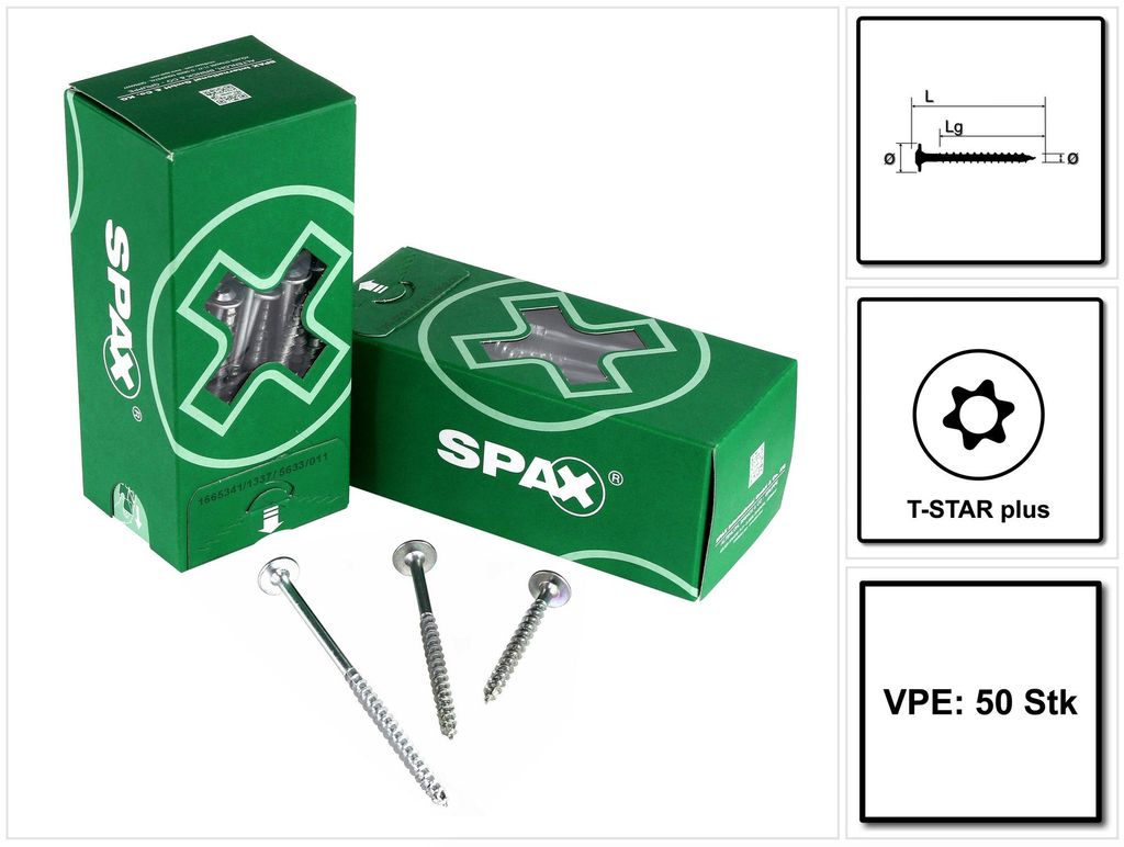 SPAX HI.FORCE Tellerkopfschraube 8,0 x 80 mm 50 Stk. ( Produktbild 