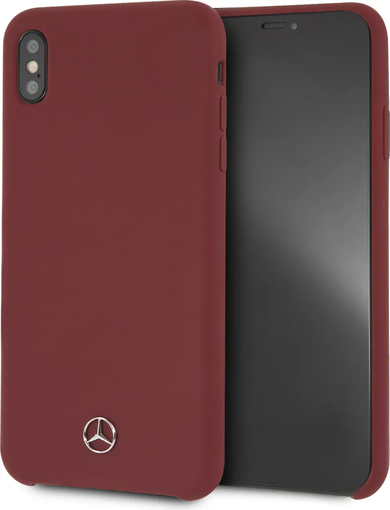 Cover Mercedes Originale iPhone Xs Max Silicone - Protezione Motore Rosso