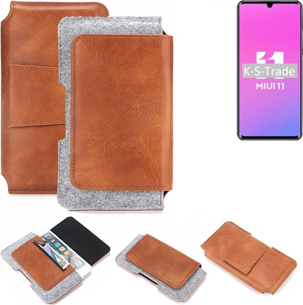 K-S-Trade Handyhülle Schutzhülle kompatibel mit Xiaomi Mi Note 10 Lite Gürteltasche Holster Gürtel Tasche Smartphone Tasche Handy Hülle Polyur...