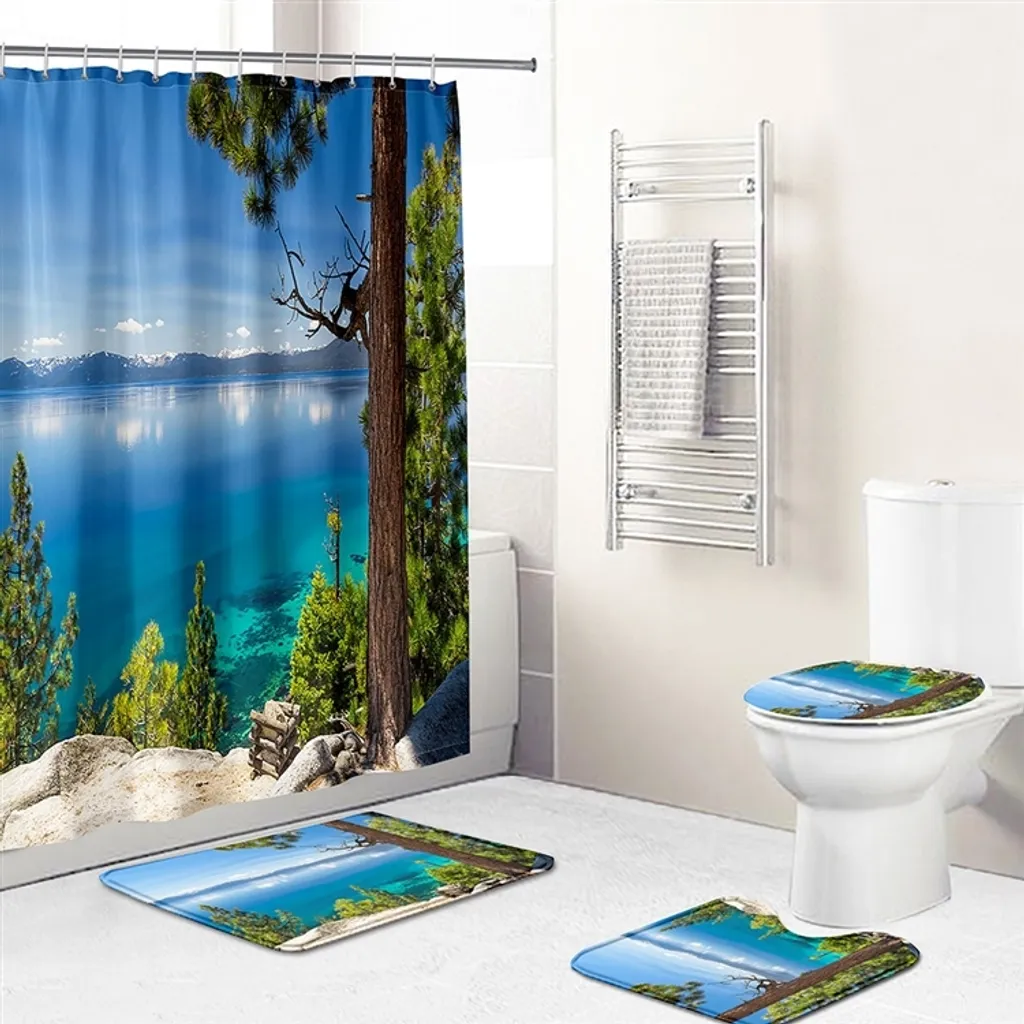 Decorazioni Bagno Tema Mare Set 4 Pezzi: Relax e Comfort Quotidiano